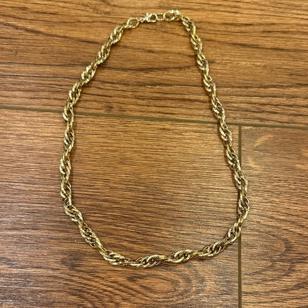 Vintage Gold Rope Chain Necklace